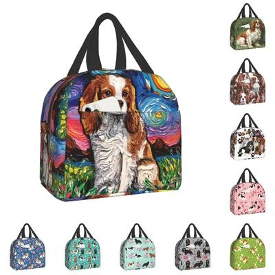 Σκύλος Cavalier King Charles Spaniel Μονωμένη Τσάντα Μεσημεριανού Γεύματος Επαναχρησιμοποιήσιμη Ψυγείο Θερμικό Δοχείο Φαγητού για Γυναίκες Παιδί Πικνίκ Ταξίδι