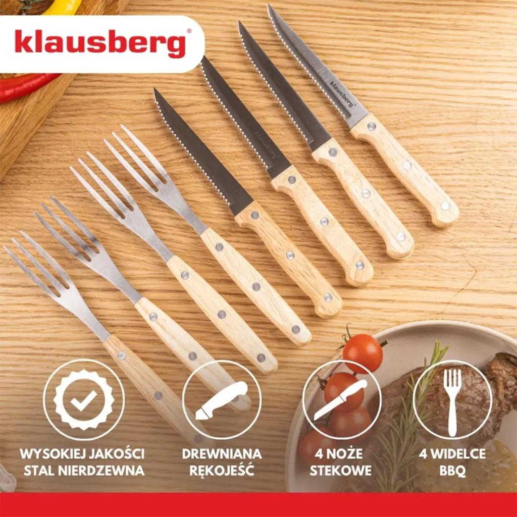 ZESTAW SZTUĆCÓW SZTUĆCE DO STEKÓW 8 Szt. KLAUSBERG KB-7976