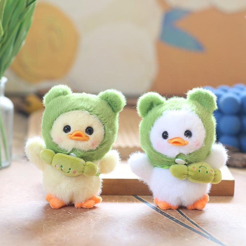 Super Soft Green Duck Plush Keychain Adorable Frog Duck Bag Decoration