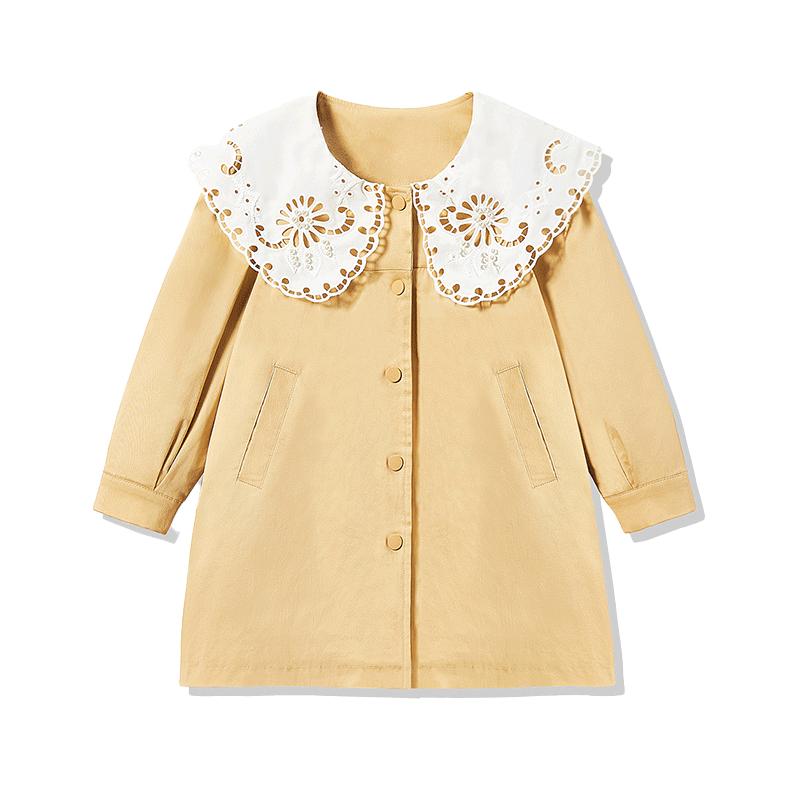 ASK JUNIOR Girls  Peter Pan Collar Trench Coat Jacket 160
