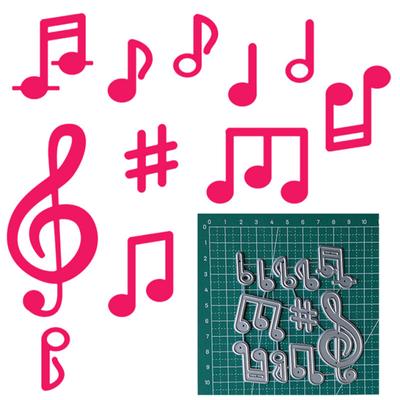 Hudební symbol Kovové vyřezávací raznice pro scrapbooking embossovací šablony pro výrobu řemeslných dekorací