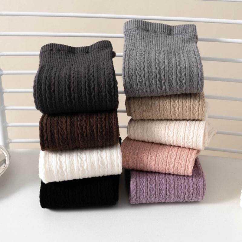 Stylish Children's Knee High Socks Soft and Breathable Above Knee Stockings Solid Non Slip Thickened Bottom Warm Socks