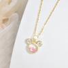 Cute Little Mouse Necklace Female Personality Zodiac Cartoon Pink Zirconium Pendant Jewelry
