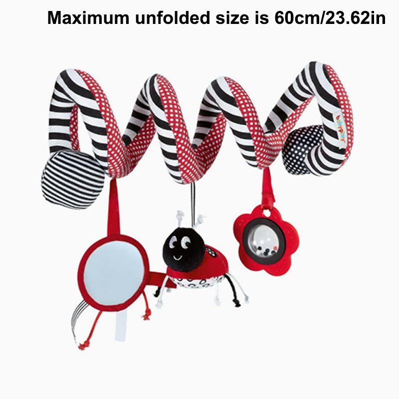 Plush Spiral Baby Toy for Stroller Crib Hanging Sensory Rattle Teether Interactive Newborn Comfort Early Learning Montessori