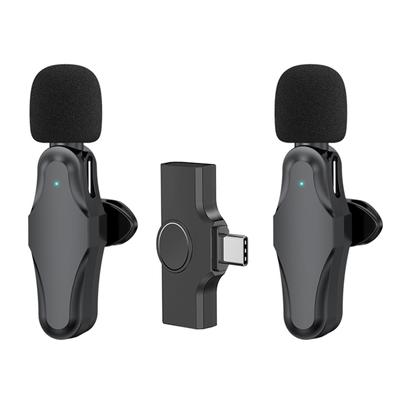 K10 Wireless Lapel Microphone Clipon Mic Plug & Play TypeC for Phone Pad PC with Noise Cancelling