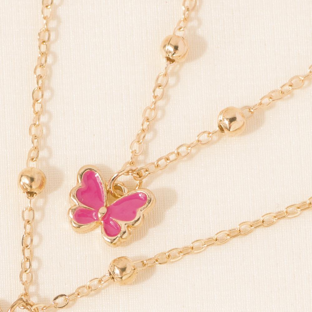 

Pendant Butterfly Trendy Necklace For Women Stylish Layered Alloy Fashion Accessory