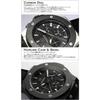 [Hyakuichi 101] No.8 Watch 100m Waterproof Chronograph Date Rubber Belt Black & Silver Carbon Men's