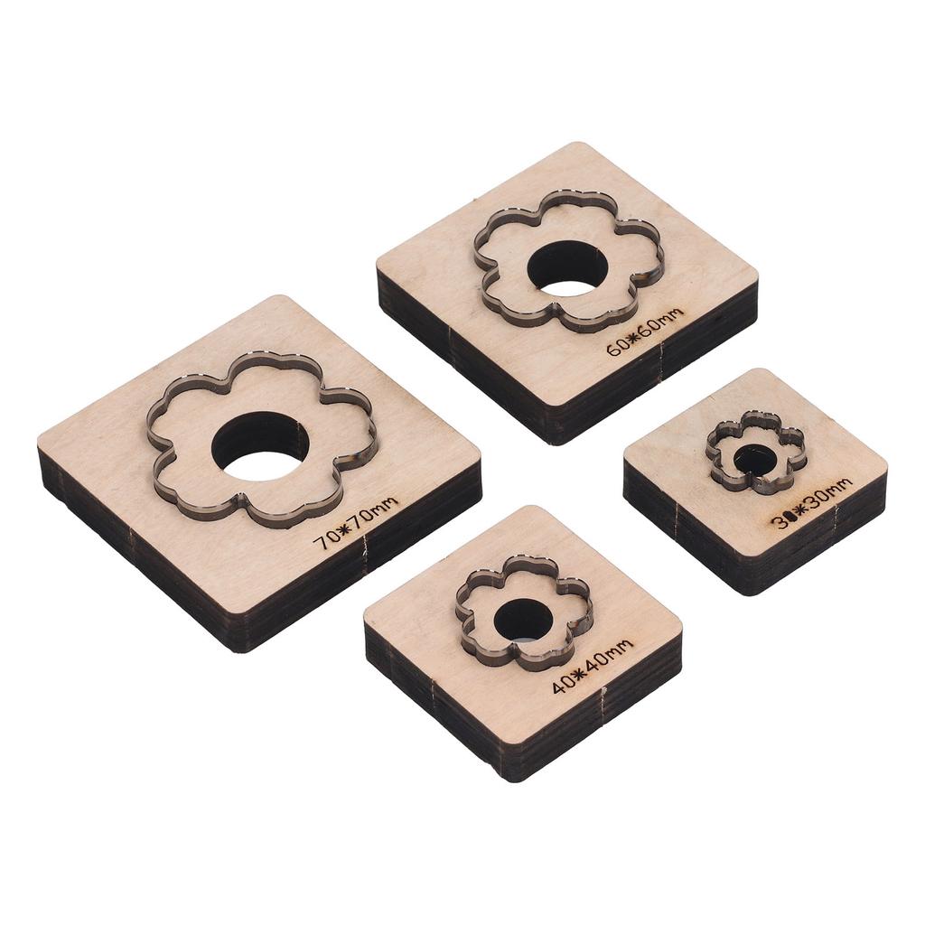 4Pcs Leather Cutting Mould Flower Pattern Accurate Clean Cutting Leather Punching Die for Cardboard
