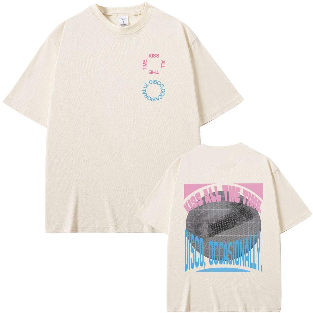 Kiss All The Time Disco Occasionally Album Graphic Tshirt Men Women Fashion Oversized T Shirt Male High Quality Cotton Tshirts