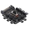 Computer Fan Hub Splitter 8‑Way Speed Controller 3 Pin Extension Cable SATA Interface