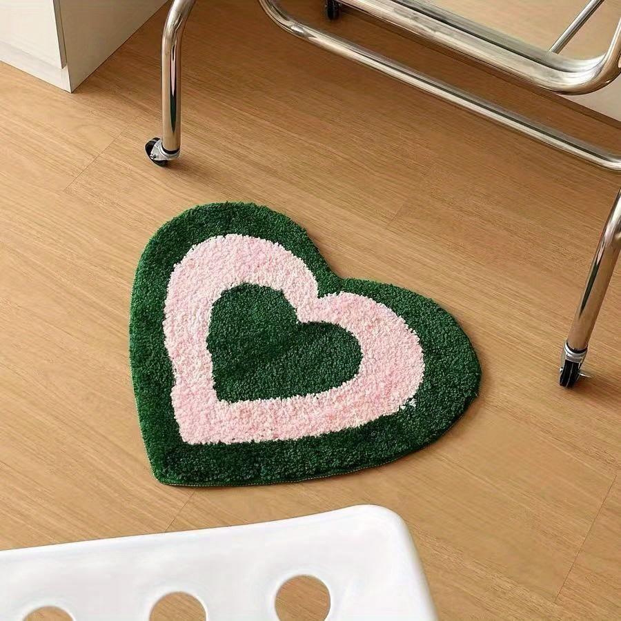 Adorable Colourful Heart-Shaped Puffy Art Rug Entrance Hall Bedroom Living Room Decorative Rug Home Decoration