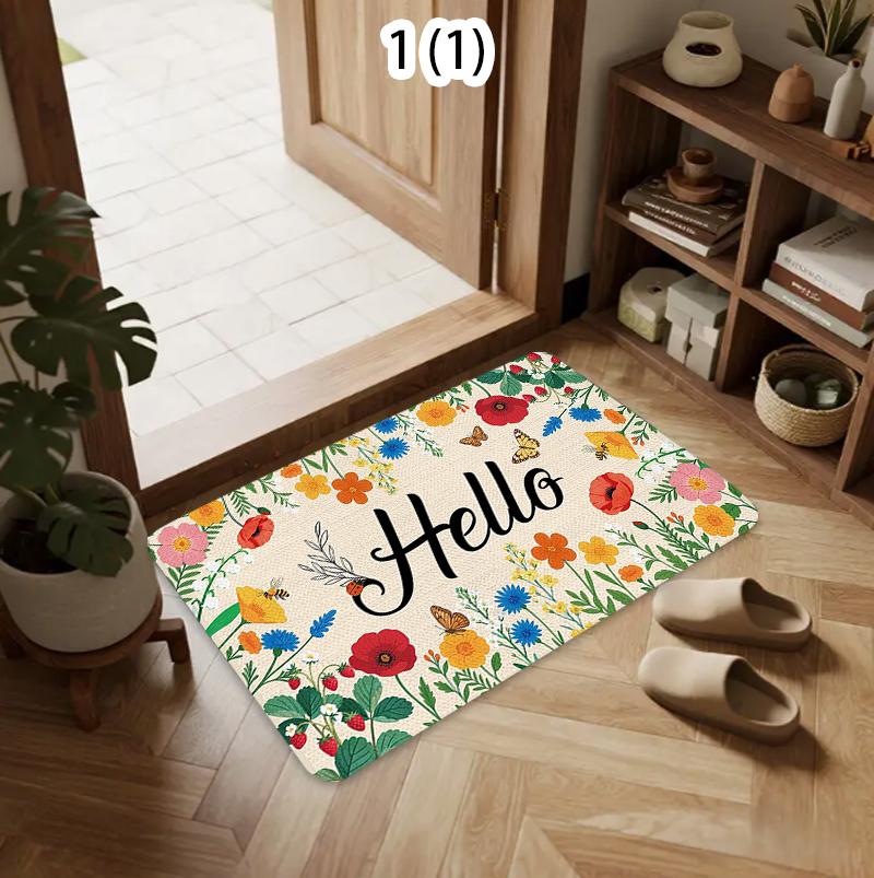 

Floral Pattern Carpet Mat Rug Home Decoration Garden Theme Floor Mat Entrance Doorway Indoor Decorative Door Mat Entrance 40x60cm 16x24 inch