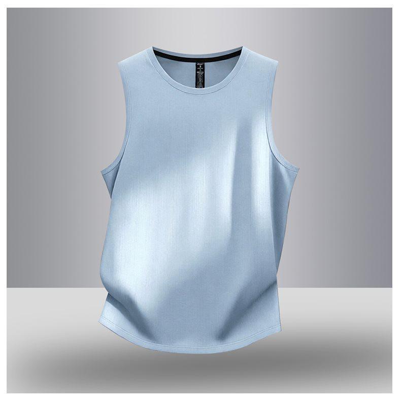 Summer 2026 Men's Ice Silk Quick Dry Short Sleeve - High-End Trendy Business Round Neck Sportswear.