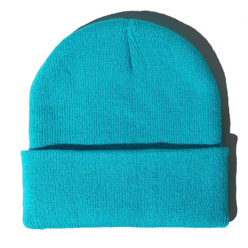 Unisex Fluorescent Acrylic Beanie – European and American Candy Color Knit Hat for Autumn and Winter