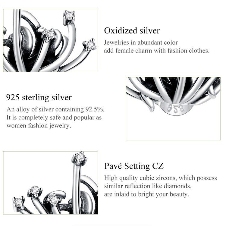 BAMOER Real 925 Sterling Silver Red Spider Lily Stud Earrings for Women Statement Fine Jewelry