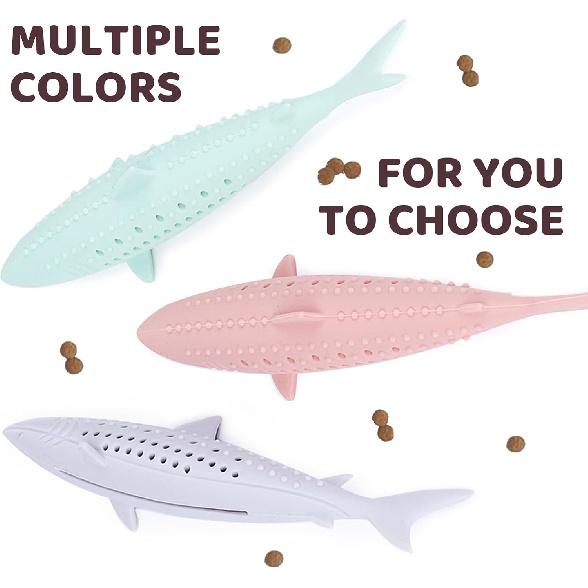 Cat Teething Toys, Fun Cat Fish Toy for Kittens Dental Care, Cat Treating Dispensing Toy No Catnip Included, Durable Cat Chew Toy (1 PCS), Green