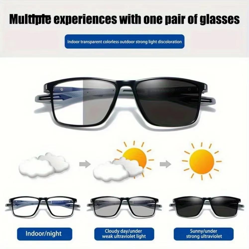 TR90 Photochromic Anti-blue Light Reading Glasses for Women and Men Ultralight Sports Farsight Eyeglasses +1.0 To +4.0