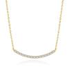 925 Sterling Silver Curved Bar Moissanite Pendant Necklace for Women – Dainty Tennis Style Jewelry
