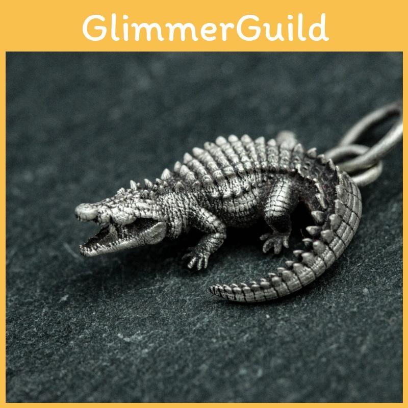 Retro Crocodile Style Animal Jewelry Pendant Alloy Chain Men Women Decoration