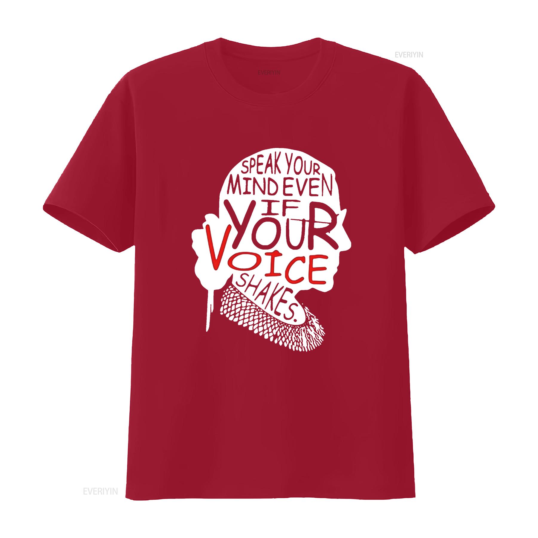 

Speak Your Mind Even If Voice Shakes RBG Women s Rights T Shirt Black 3X Large vintage Washed Breathable Versatile Comfortable S