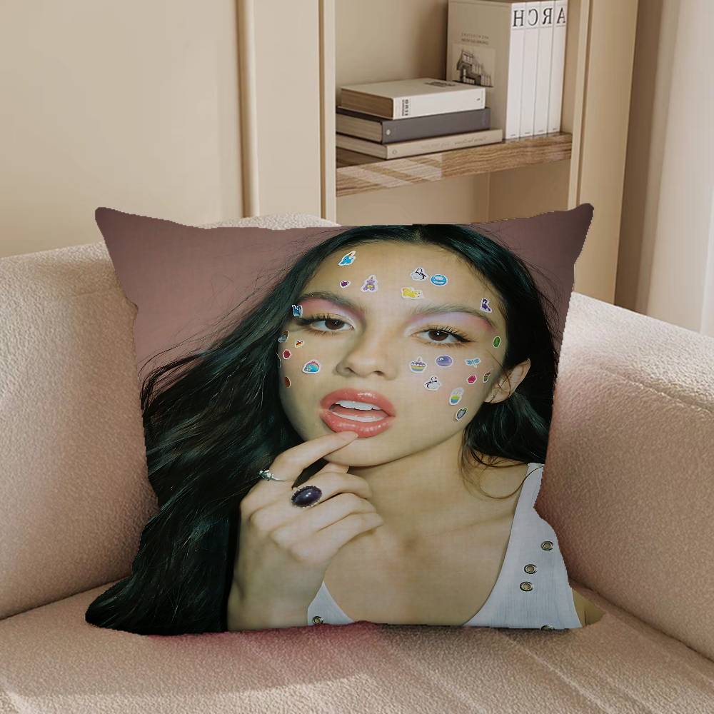 Singer O-Olivia Cool R-Rodrigo Anime Pillow Case Removable Washable Cushion Cover – All-Season Soft Linen