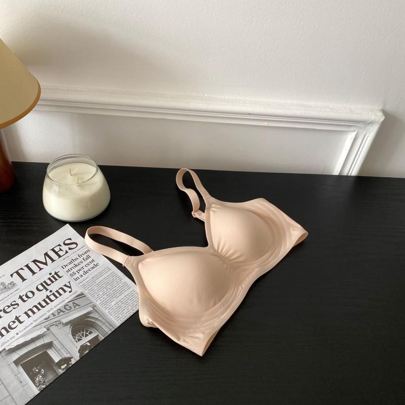 Soft Seamless Bra Small Bust Women Wireless 3/4 Cup With Side Support Lift Daily Comfort Underwear In Nylon