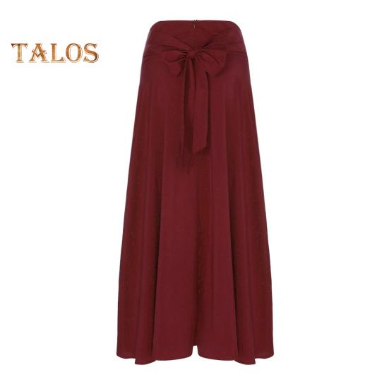 Maxirock Bandage Hohe Taille Enger A-Linien-Rock Einfarbig Großer Saum Frühling Langer Rock Arbeit Freizeit Alltagskleidung