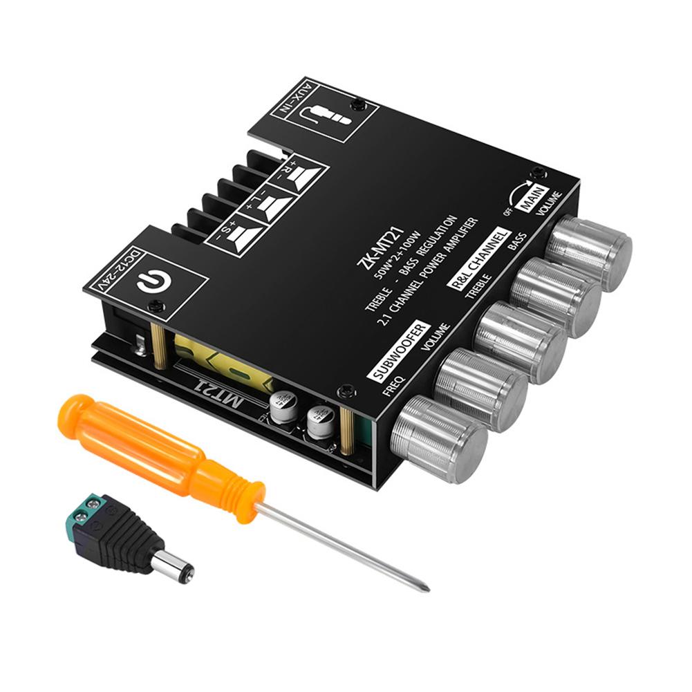 2.1 Channel Bluetooth-Compatible Audio Power Amplifier Board 50Wx2+100W Stereo Digital Audio Amp Board AMP Board for Speaker DIY