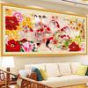 5d Diamond Painting Full Diamond New Living Room Large Simple Modern Diy Flower Rich Nine Fish Picture Cross-stitch Diamond Embroidery Mosaic Art