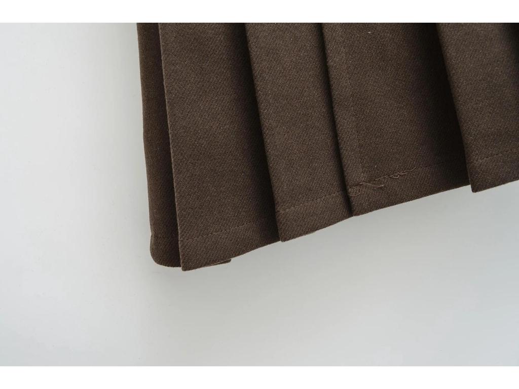 MIU Style Academy Mini sukně z vlněné směsi s plisováním a vysokým pasem pro ženy - Podzim/Zima