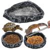 Imitation Stone Bowl Reptile Pet Feeding And Water Bowls Safe And Durable Ideal For Bearded Dragons And Other Small Reptiles