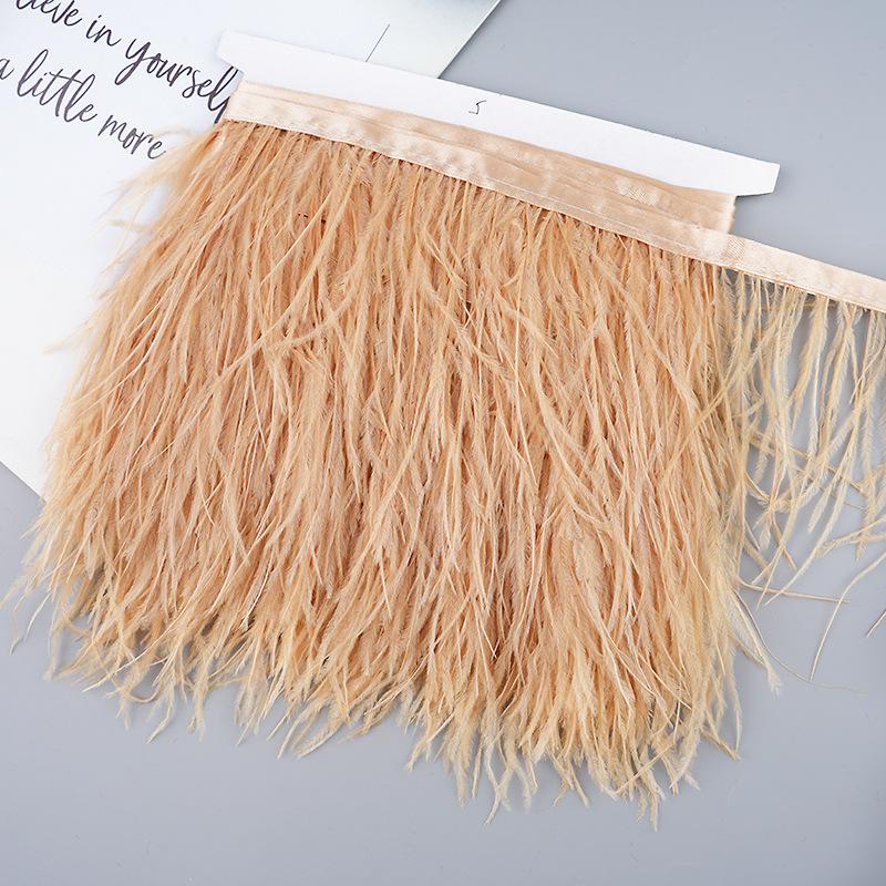 Diy Handmade Accessories Colorful Ostrich Feather Cloth Edge Decorative Accessories Clothing Accessories Wedding Skirt