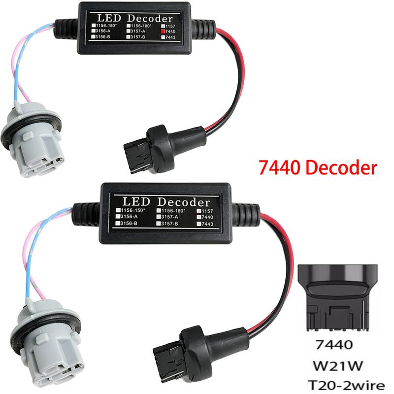 2Pcs BAY15D 1157 S25 Canbus LED Light Bulb Warning Decoder Load Resistor Socket Error Free No Flickering Decoder.