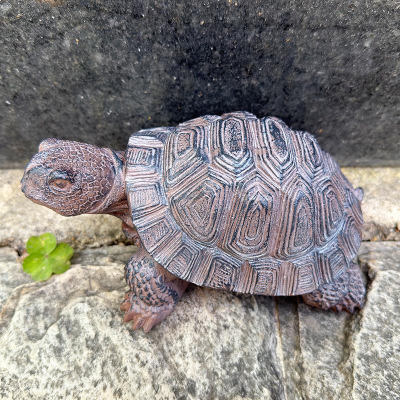 Resin Tortoise Statue Outdoor Garden Courtyard Decoration Cute Sea Turtle Model Figurine Animals Sculpture Home Farm Ornaments