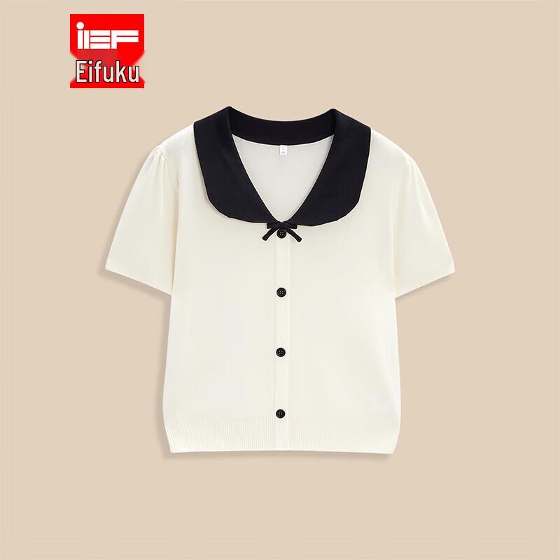 

Трикотажный топ с коротким рукавом в французском стиле большого размера IEF L