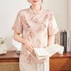 Mom's 2026 Chinese-Style Short Sleeve Summer Blouse for Middle-Aged Women