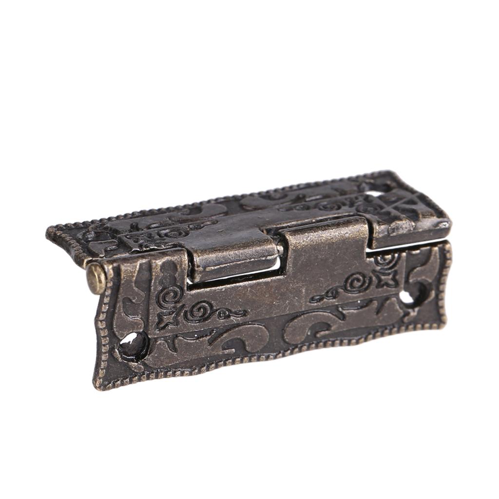 10Pcs 0 Degrees  270 Degrees  Antique Bronze Cabinet Jewelry Box Hinges Door Furniture Wood Case