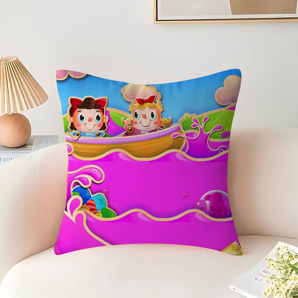 C-Candy Crush Saga Personalized Pillow Cover Kids Bedroom Wild Party Decor Pillowcase Kid Birthday Shower Gift