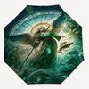 1PC Angel Stained GlassAutomatic Open/Close Umbrella with Windproof, 8-Rib Sturdy Canopy, Durable Ribs, Fashionable Design1205A