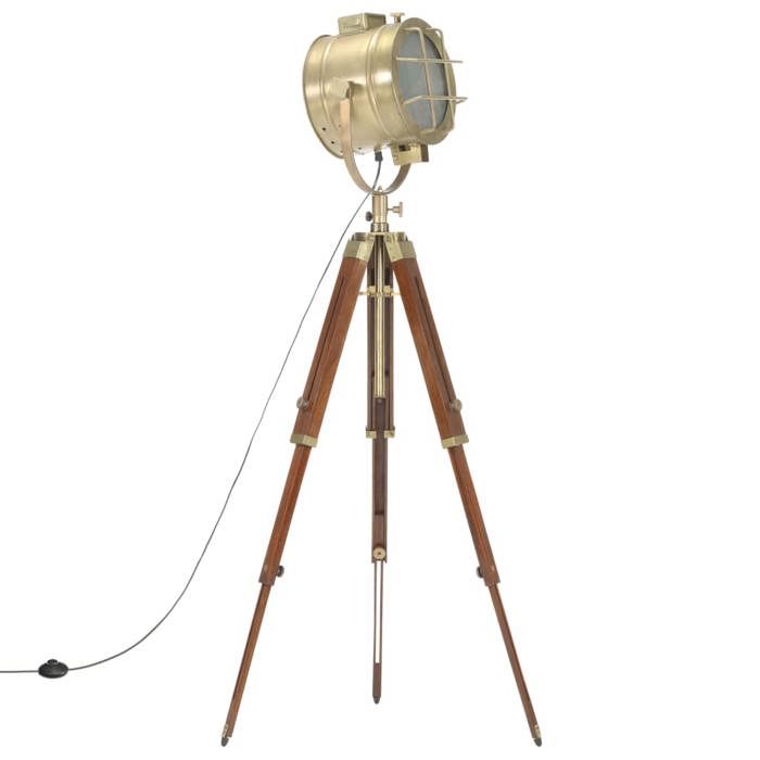 VidaXL Tripod Floor Lamp Standing Lamp Pedestal Lamp Adjustable Height Living Room Home Interior 165 Cm Mango Wood 286112