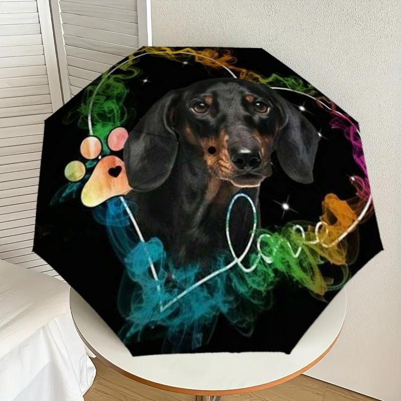 

1pc Dachshund Love Heart Umbrella with Plastic Handle,Suitable for All Seasons Home Travel Outdoor UmbrellaDD1748