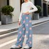 Girls' Flannel Pants Warm Polka Dot Print Comfortable Casual Bottoms for Everyday Wear
