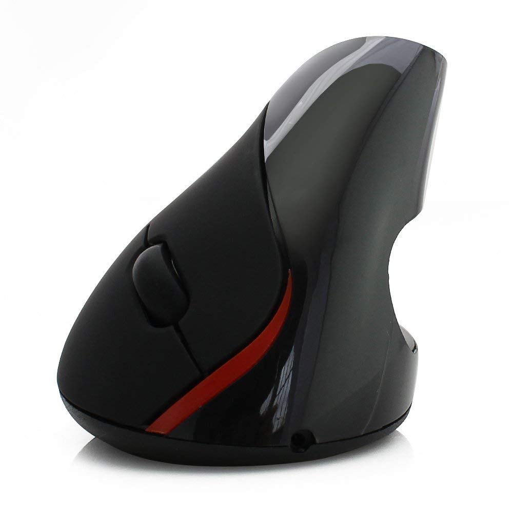 

NAMOTUOFO Wireless Mouse, Vertical, Charging Mode, Mute Mouse (with Back and Forward Buttons), Perfect Grip, Black