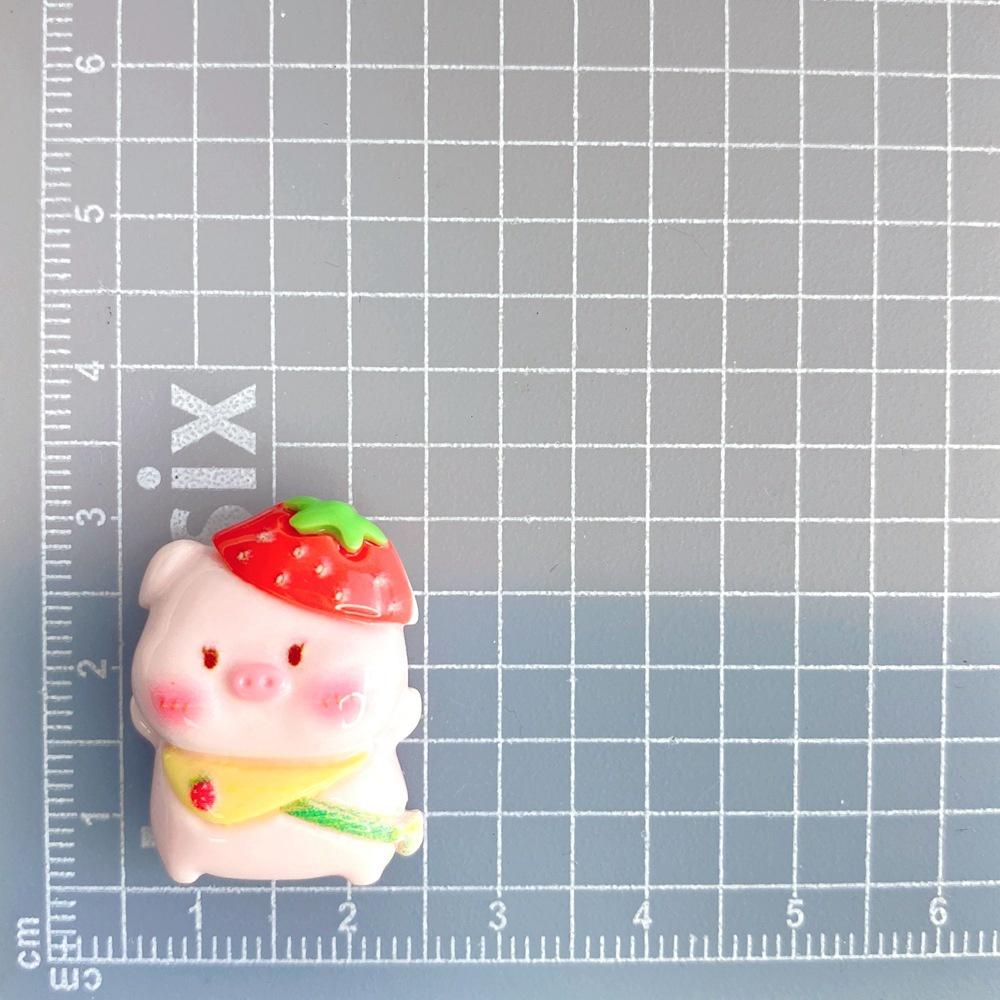 Shiny Strawberry Watermelon Pig Resin Accessories For Diy Jewelry