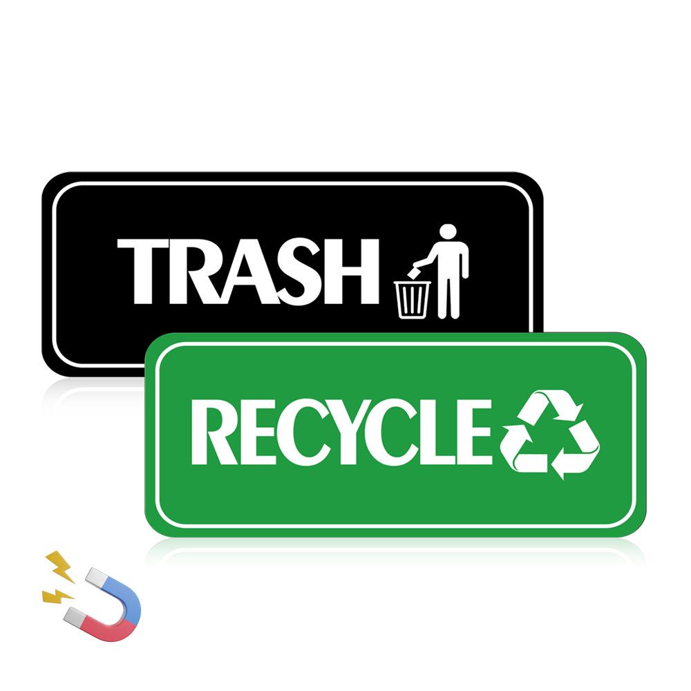 CT714 Magnetic Trash Sorting Bin Labels - Eco-Friendly Reusable Stickers