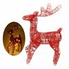 Christmas Deer Figurine with Led Light Night Lamp Decorative Crafts Props for Wedding Birthday New Year Photo Props