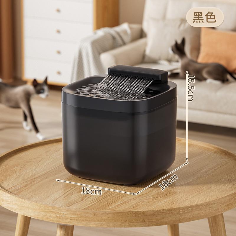 

Pet intelligent water dispenser Automatic circulation filter for fresh water for cats Large-capacity waterfall silent dispenser Silent version чорний