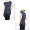 Yoga Top with Back Long and Crew Short Loose Cooling Solid Stylish [iito.seasons] Women's Design, Length, Figure-Flattering Neck, Sleeves, Fit, Shirt,