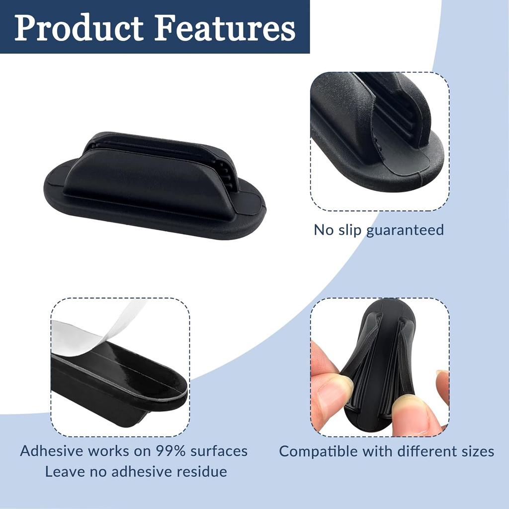 ZUFECY 15-Pack Rubber Pen Holder, Adhesive Silicone Pencil Holder for Desk and Wall, Pen Holder for Clipboard, Classroom Supplies for Desk