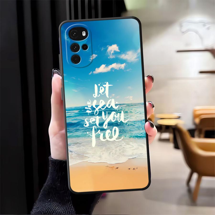 Case for Motorola Moto G71 G22 Edge40 G32 G53 G30 Edge 20 Pro 30 Lite G51 G73 G60s G52 G50 Phone Cover Ocean Scenery Pattern